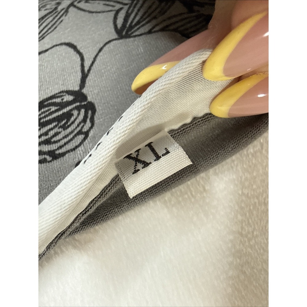 Bryn Walker Floral Viscose Dress XL Gray Stretch Round Neck 3/4 Sleeve Artsy Lux - Picture 6 of 7